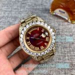 Copy Rolex Oyster Perpetual Pearlmaster 39 Red Roman Numerals Dial Watch
